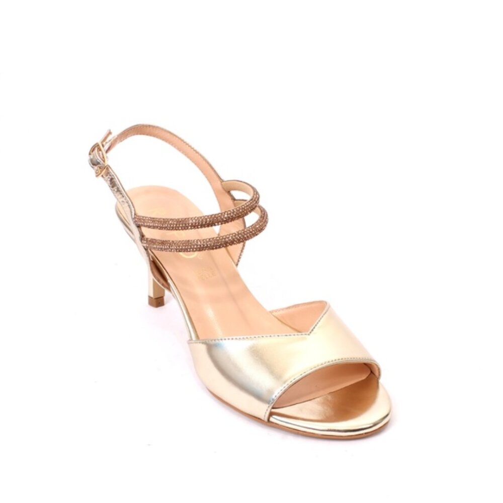 PHIL GATIÈR by REPO 43438 Gold Leather Heels Sandals